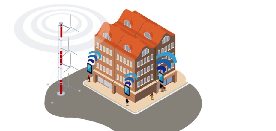 Haus mit Warnsignalen
