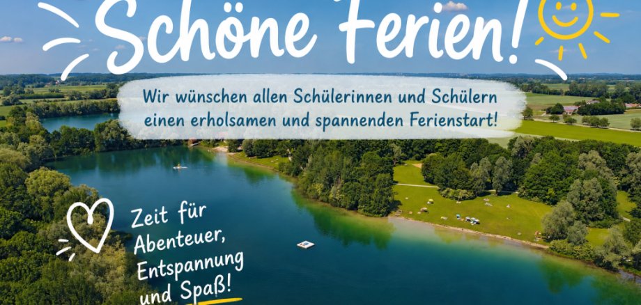 Mühlsee mit Schöne Ferien Text