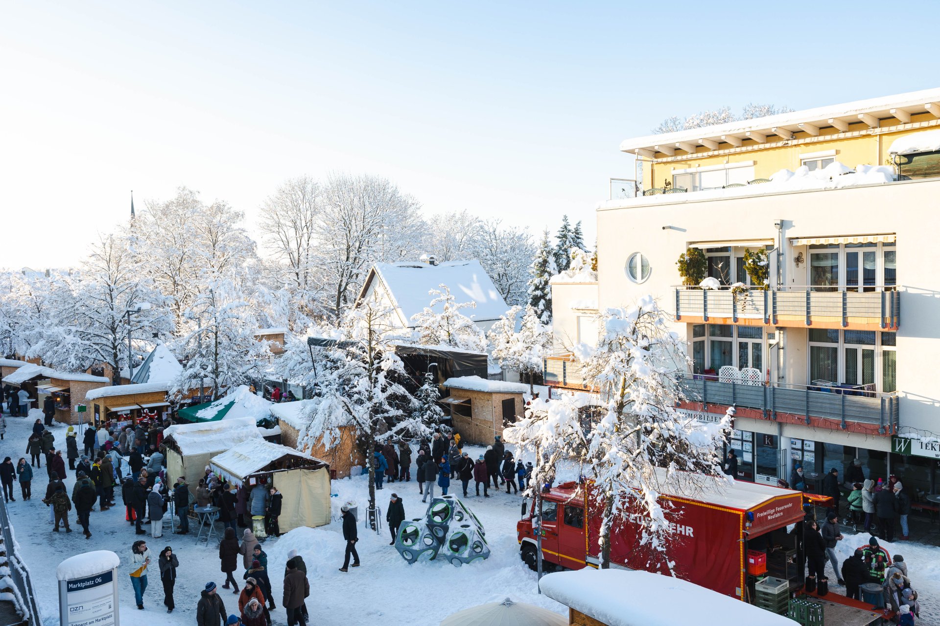Buden auf Christkindlmarkt