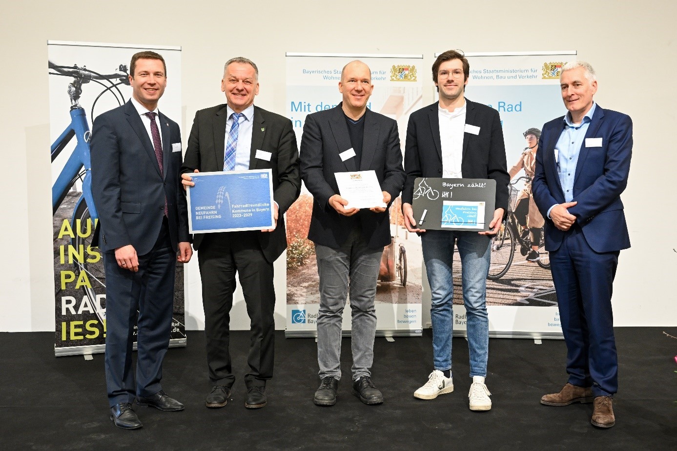 Hinweis auf Neufahrn ist eine fahrradfreundliche Kommune