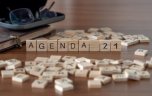 Schriftzug Agenda21 aus Buchstabensteinen gebildet